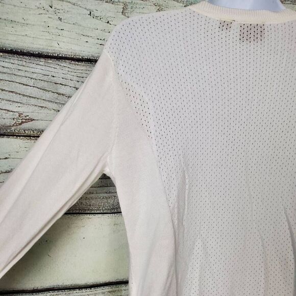Tribal Women’s White Open Knit Button Front Cardigan Sweater Size Small - Picture 3 of 7